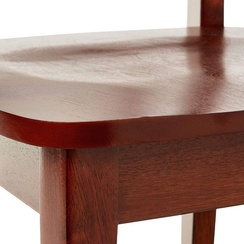 Wooden Counter Height Chair with Cross Back, Set of 2 - 39 H x 21 W x 18 L Inches