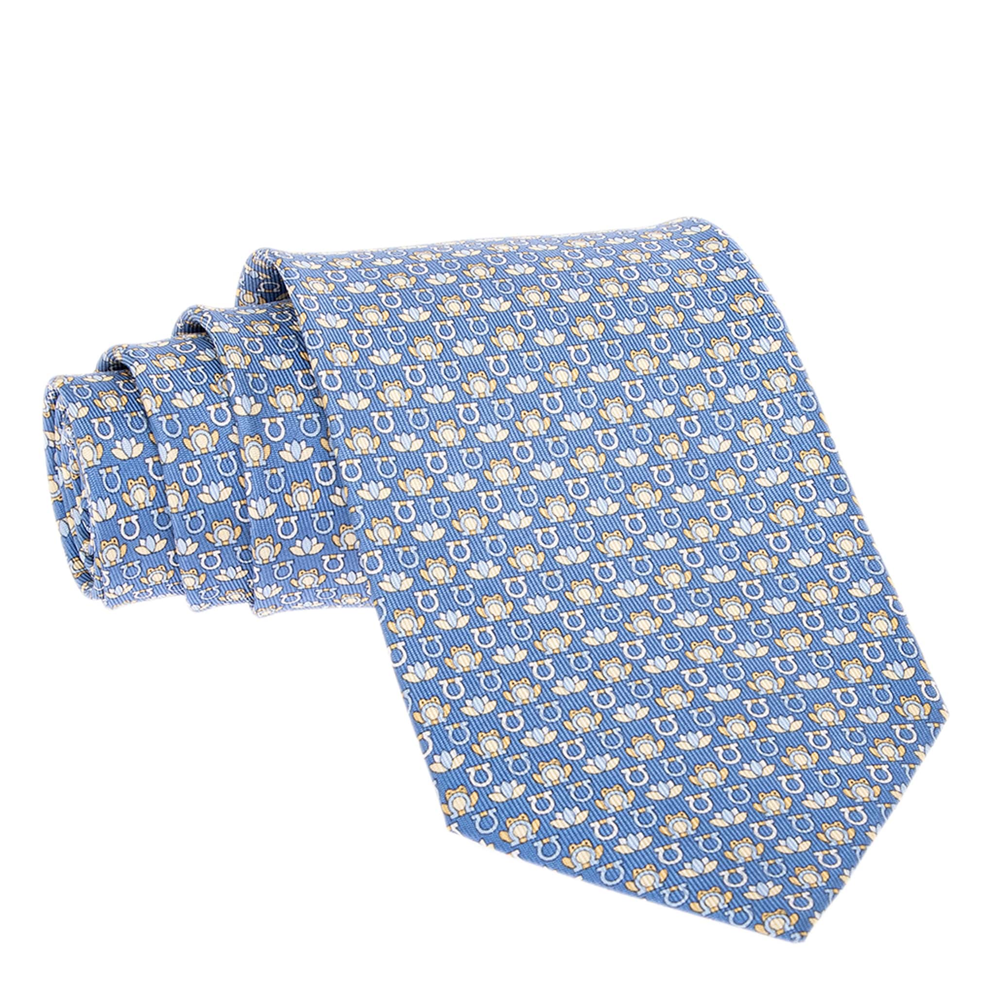 Ferragamo Frog Print Silk Tie