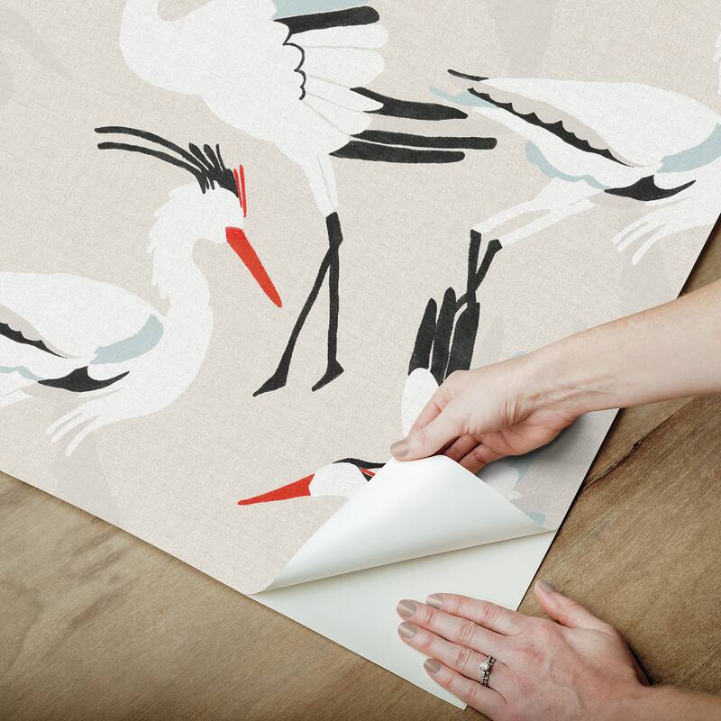 NuWallpaper Coastal Wings Tan Peel and Stick Wallpaper - N/A