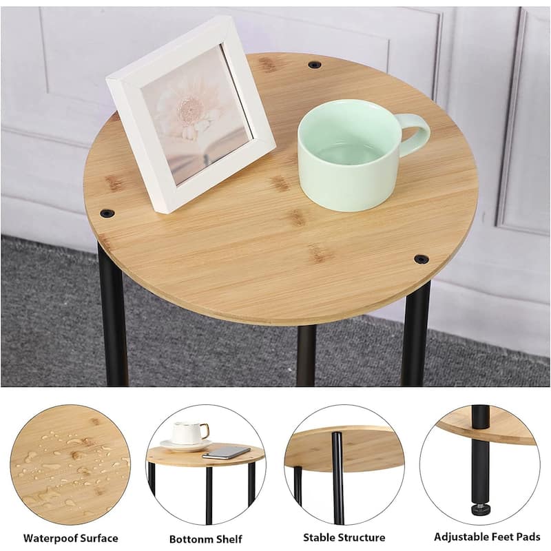 Small End Tables Living Room Set of 2