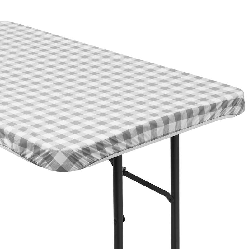 Fitted Vinyl Tablecloth with Flannel Backing Patterned