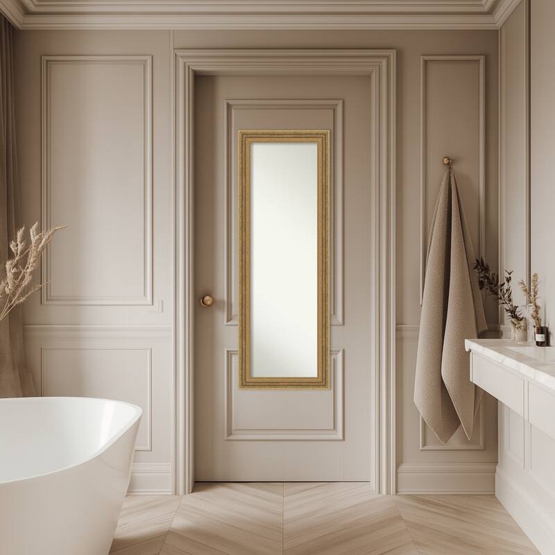 Elliot Non-Beveled Framed Full-Length On the Door Mirror - Elliot Gold - 19 x 53 in