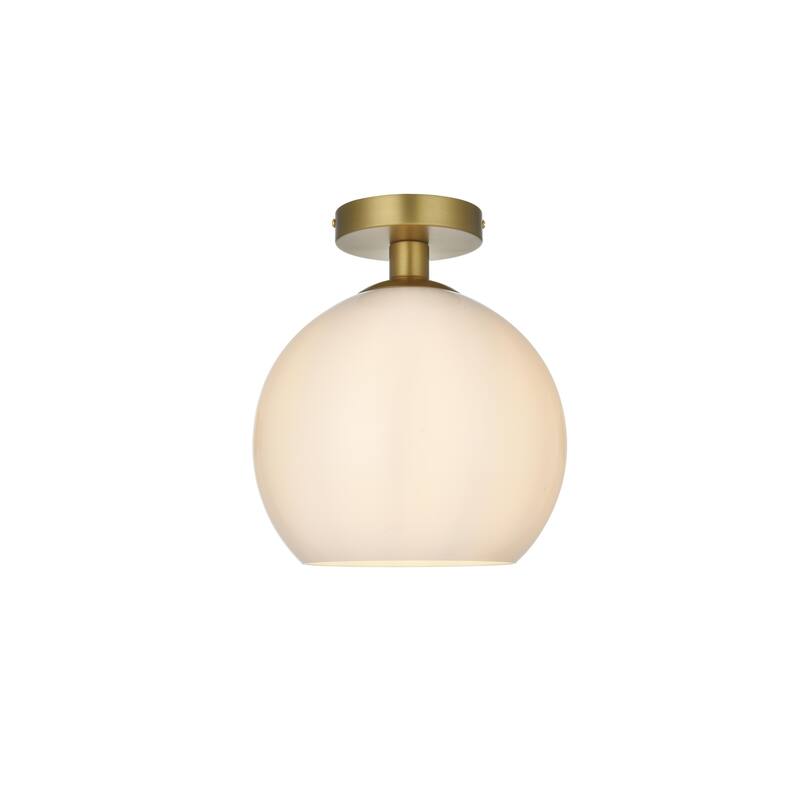 1 Light Flush Mount with 10 inch Frosted White Glass