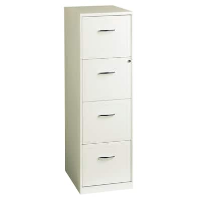 Space Solutions Pearl White 4 Drawer Metal Vertical File Cabinet