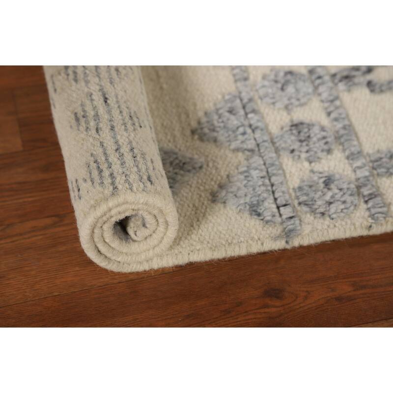 Moroccan Indian Rug Hand-Knotted Foyer Beige Wool Carpet - 2'0"x 3'0"