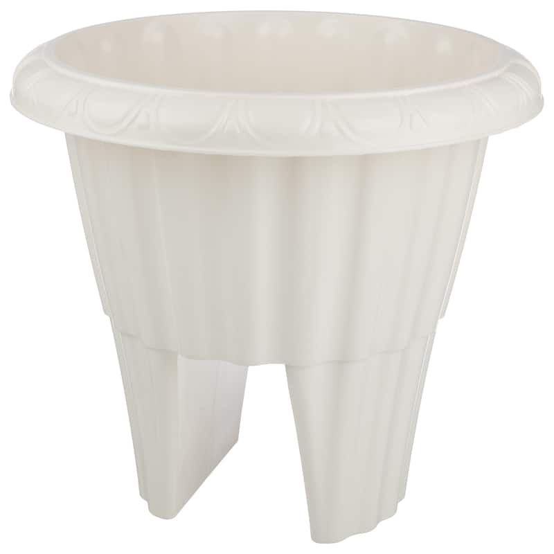 Pure Garden 13.5-n Round Railing Planter - 2.64-Gal Outdoor Flower Pot