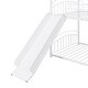 preview thumbnail 31 of 43, Twin over Twin Size Metal Bunk Bed With Slide, Roof, Fence and Ladder for Bedroom