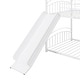 preview thumbnail 15 of 14, White Twin over Twin Metal Bunk Bed with Slide & Roof