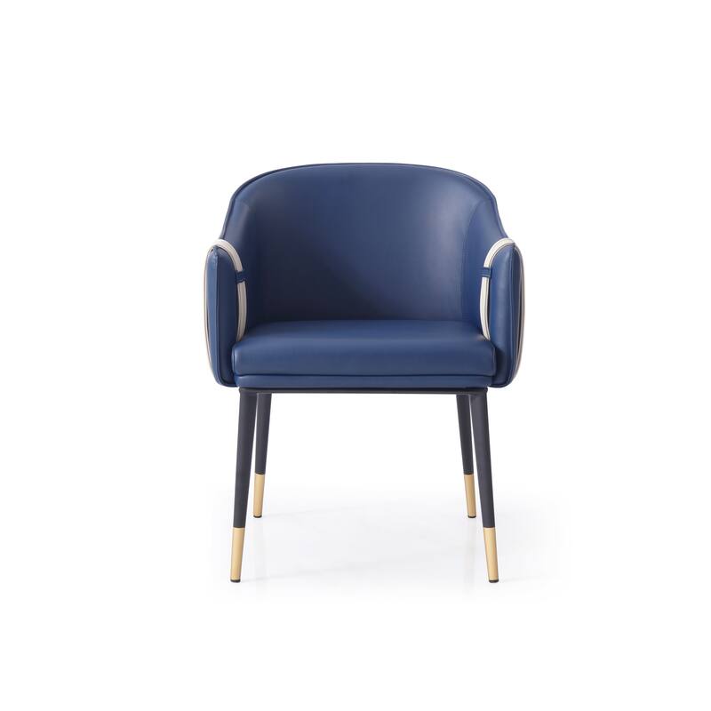 Modrest Calderon Blue & Beige Bonded Leather Dining Chair