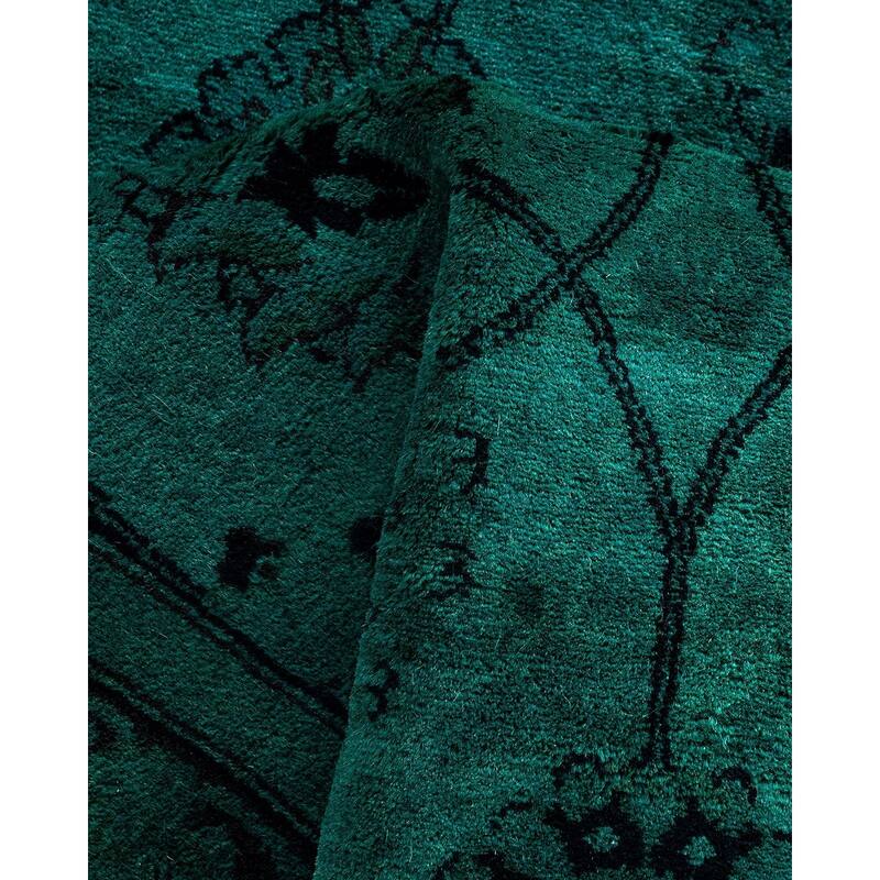 Contemporary Overdyed Wool Hand Knotted Runner - 2' 7" x 10' 4"
