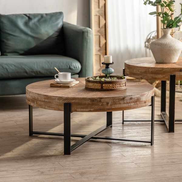 Wood side table with black legs sale