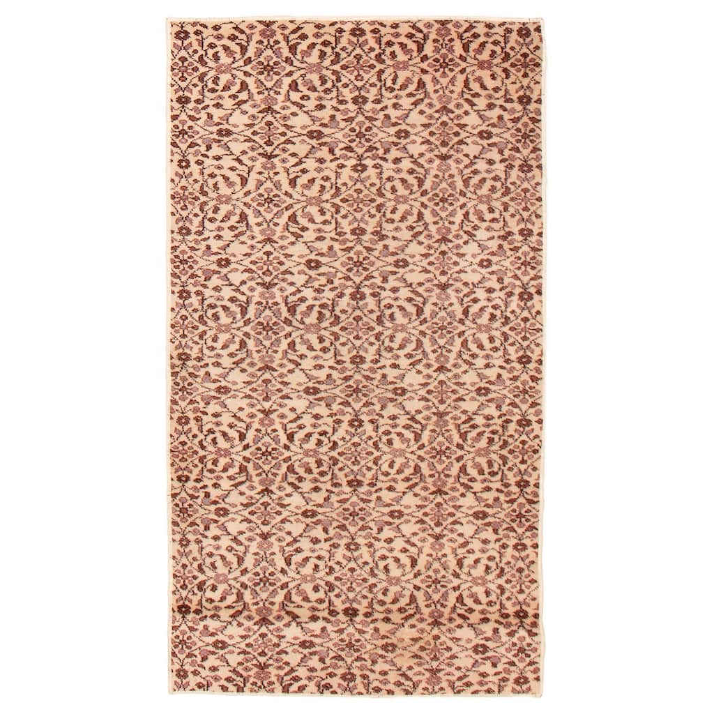 ECARPETGALLERY Hand-knotted Melis Vintage Ivory Wool Rug - 3'3 x 6'1