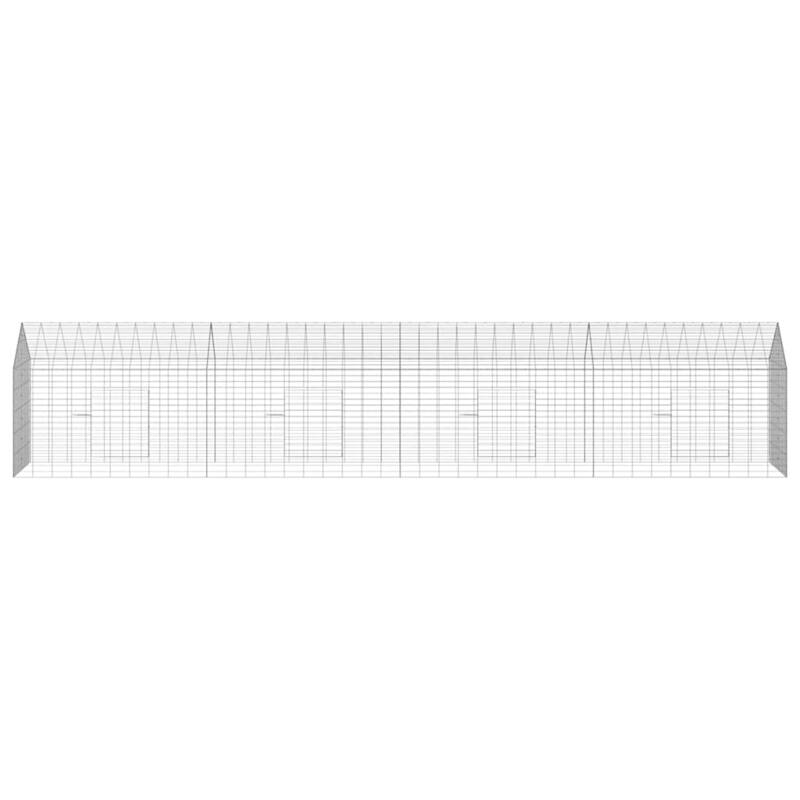 vidaXL Rabbit Cage Silver 400 x 78 x 78 cm Galvanised Steel