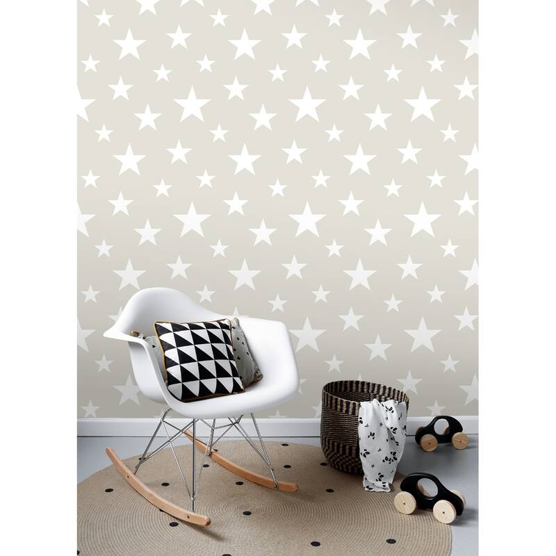 Chesapeake Amira Taupe Stars Wallpaper - 20.9 x 396 x 0.025
