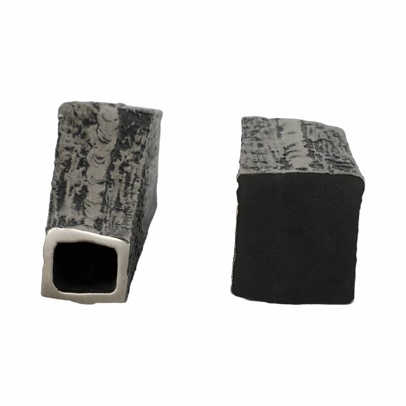 Modern Textured Decorative Bookends - Set of 2, 8" Black and Silver - 8.0"