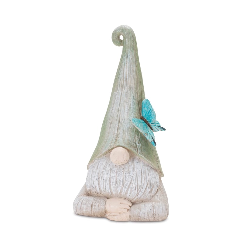 Set of 2 Gnome With Butterfly Bug Christmas Tabletop Figurines 10.25"