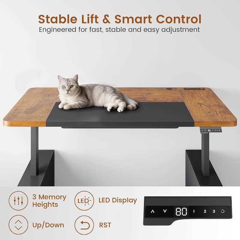 63" Executive Standing Desk Storage Executive Height Adjustable Desk