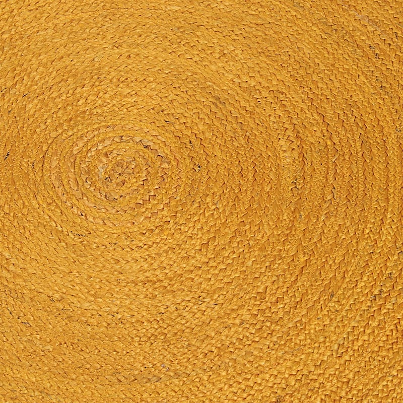 Novica Handmade Circular Beauty In Maize Jute Area Rug (3Ft. Diam) - 2' x 6' Runner