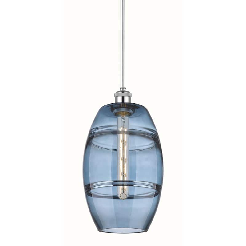 Innovations Lighting 516-1S-10-8 Vaz Pendant Vaz 8" Wide Mini Pendant - Polished Chrome / Princess Blue