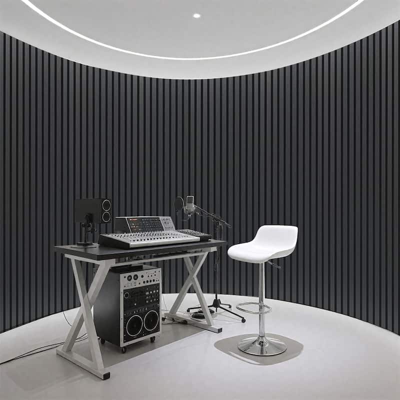 Art3d Flex Acoustic 3D Wall Panel 95.3"x23.8" Black Wood