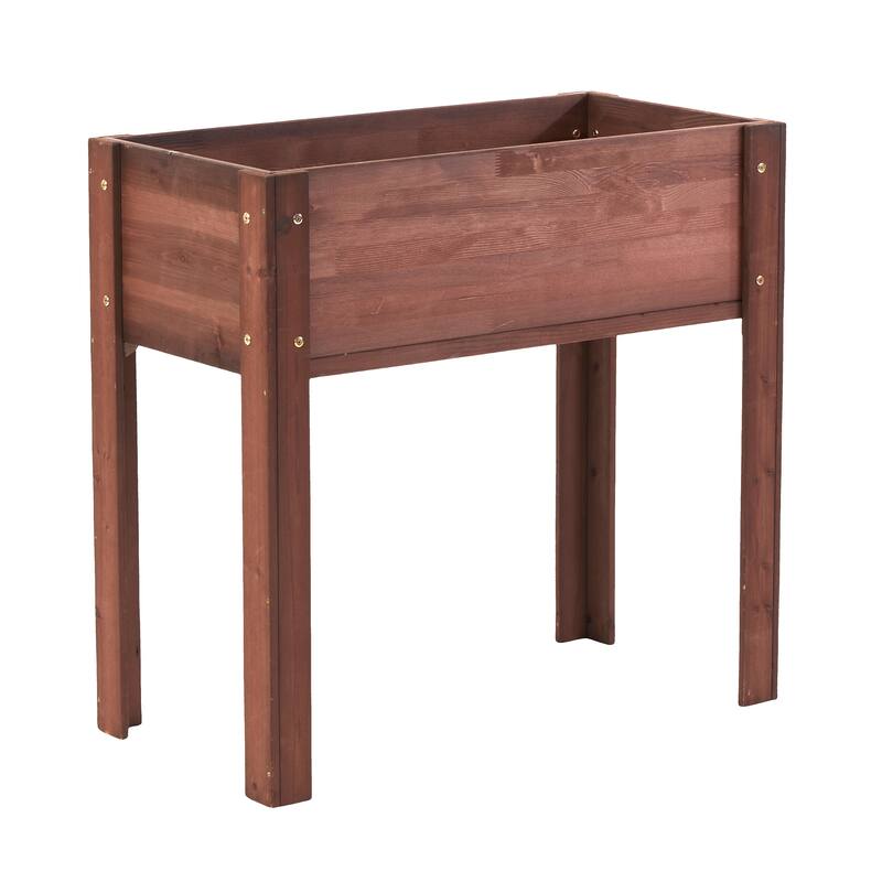 Natural Elevated Planter Box for Outdoor Use with Eco-Friendly Finish