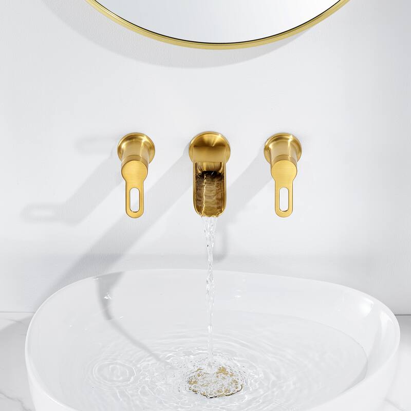 Luxier Vivid Fall 2-Handle Wall Mounted Bathroom Faucet with Valve