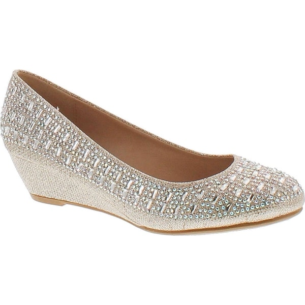 silver dress shoes wedge heel