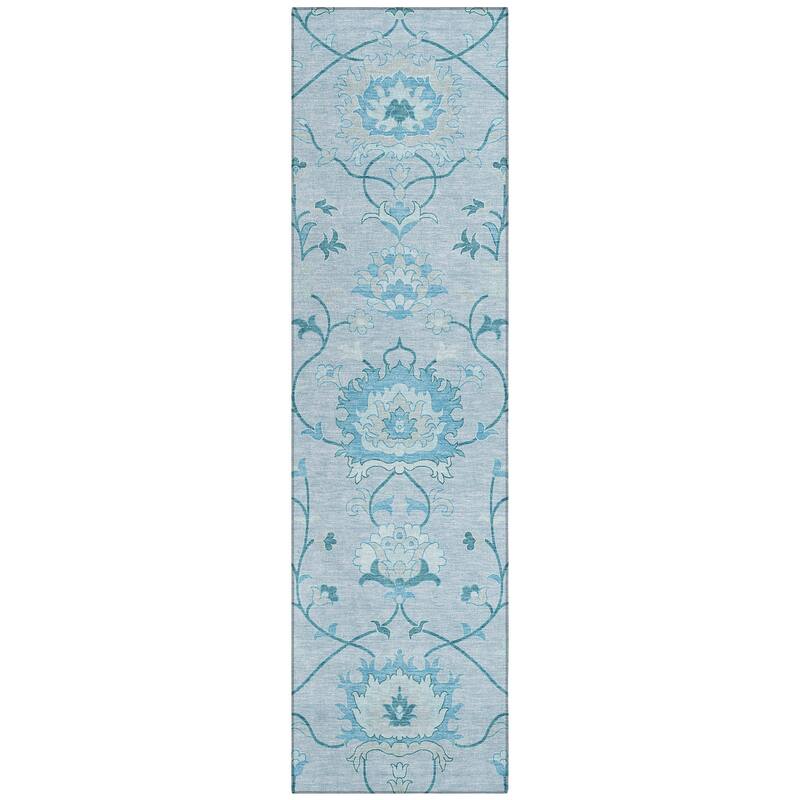 Machine Washable Indoor/ Outdoor Traditional Serena Chantille Rug