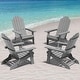 preview thumbnail 18 of 56, WINSOON All Weather HIPS Outdoor Folding Adirondack Chairs Outdoor Chairs Set of 4 Grey