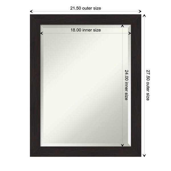 dimension image slide 3 of 6, Copper Grove Baroeul Bathroom Vanity Wall Mirror with Espresso Frame