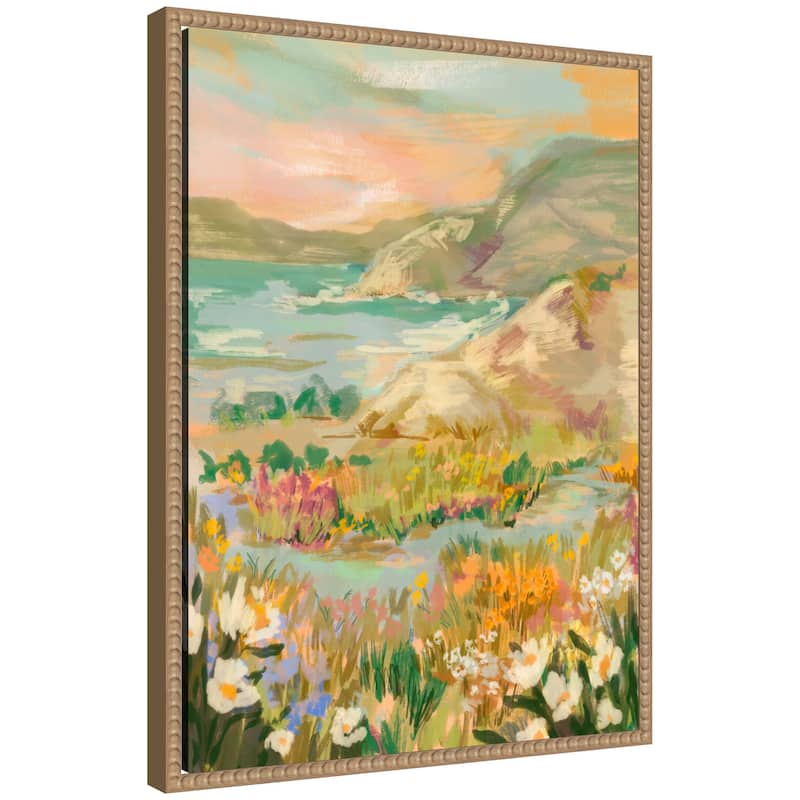 Kate and Laurel Sylvie Landscape 4 Framed Canvas by Annie Quigley - 18x24 - Natural