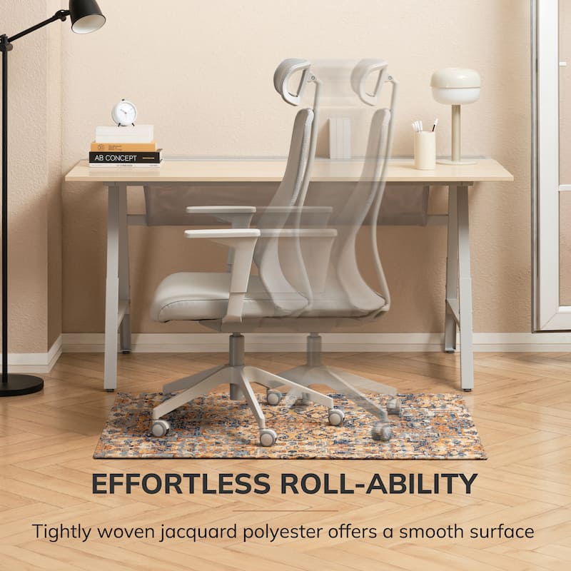 Jani 40"x54" Rug'd Chair Mat-Rug Style Office Chairmat for Carpet & Hard Floors| 0.25" Thick |Non-Slip, Foldable Desk Chair Mat