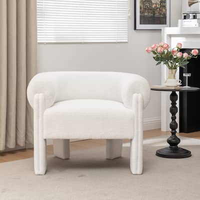 SEYNAR Modern Glam Teddy Fabric Upholstered Living room chair