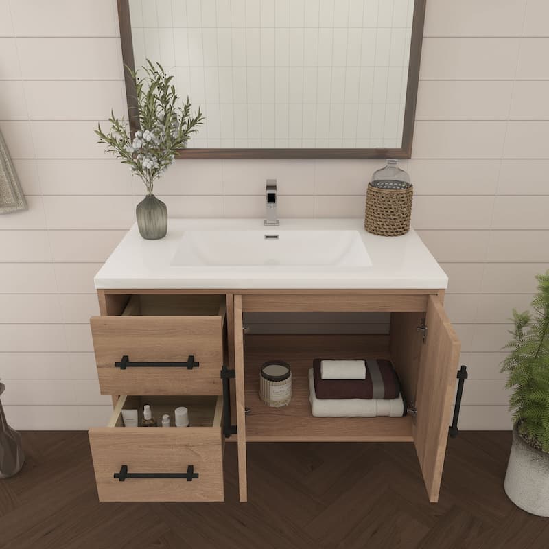 Victoria 36'' Wall-mounted Vanity (L) with Reinforced Acrylic Sink - 35.5
