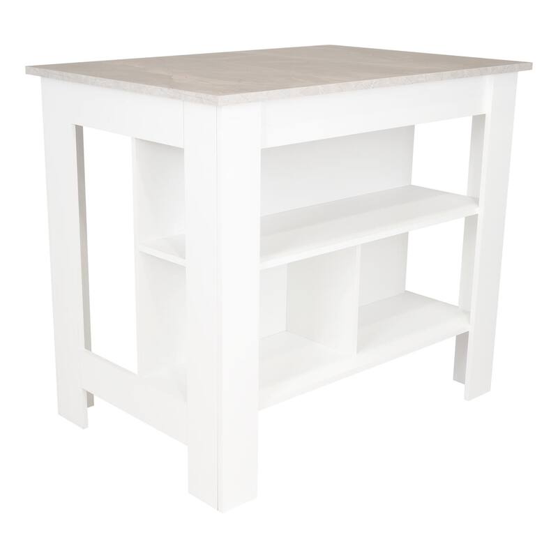 FM Furniture Brooklyn Kitchen Island with Open Storage