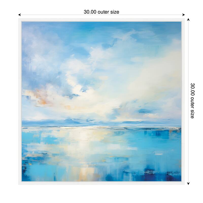 Kate and Laurel Sylvie Serence Coastal Waters Tranquil Landscape Framed Canvas by The Creative Bunch Studio