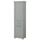 preview thumbnail 18 of 23, Freestanding Tall Bathroom Storage Cabinet, with 2 Different Size Drawers and Adjustable Shelf, Painted Finish