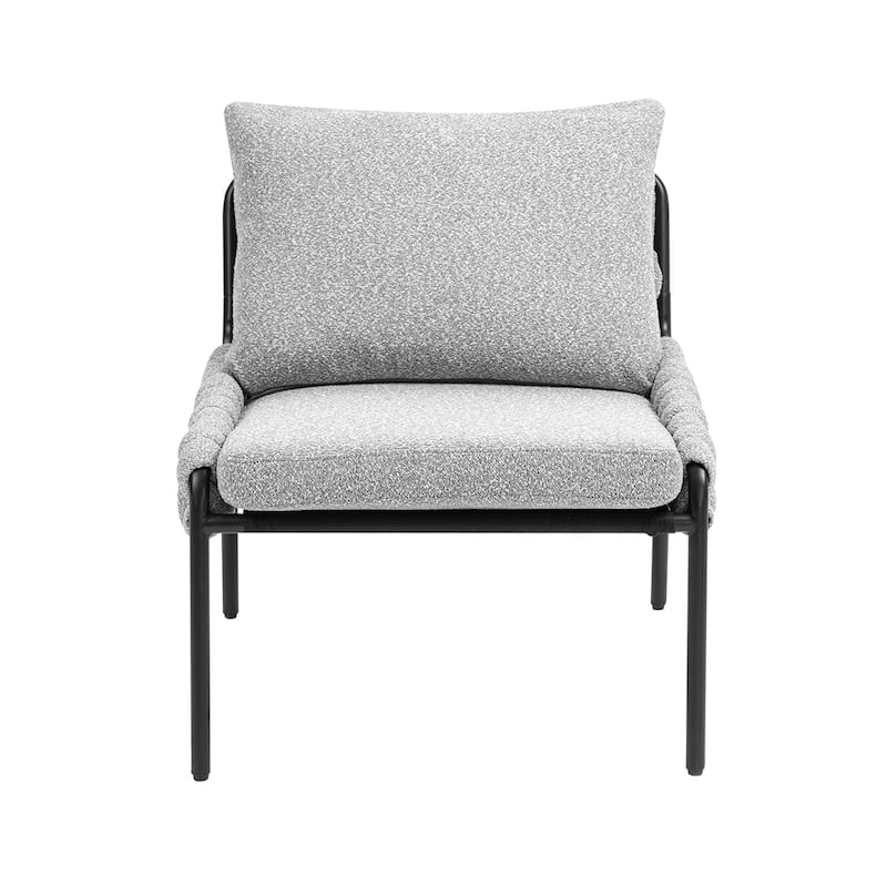 Comfortable Accent Chair Side Chair with Metal Frame, Padded Lounge Chair Grey Dining Chair Dressing Chair