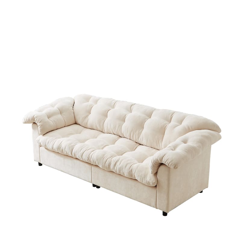99 Inch Chenille 2-Seater Sofa,Upholstered Fluffy Cloud Sofa