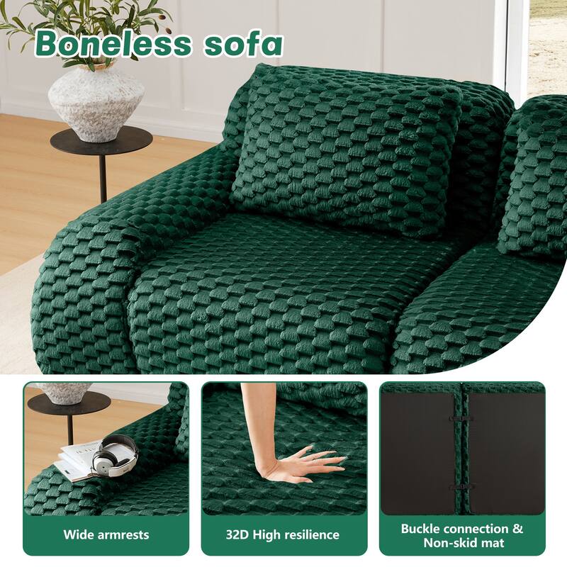L-Shaped Modular Sectional Sofa for Living Room, Modern Upholstered Sofa Oversized Boneless Deep Seat Couch with Movable Ottoman
