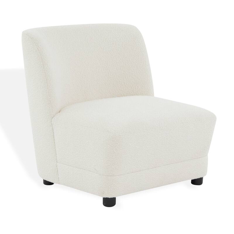 SAFAVIEH Couture Branquinha Ivory/Black Boucle Accent Chair - 29"W x 30"D x 30"H