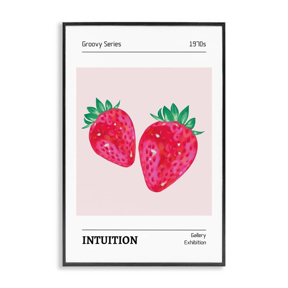 Stupell Intuition Phrase Strawberries Framed Giclee Art Design By LSR Design Studio