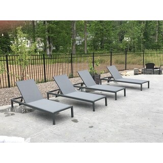 Cape Coral Outdoor Aluminum Chaise Lounge (Set of 4) by Christopher Knight Home