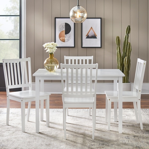 Simple living 5 piece baxter dining set with storage ottomans deals