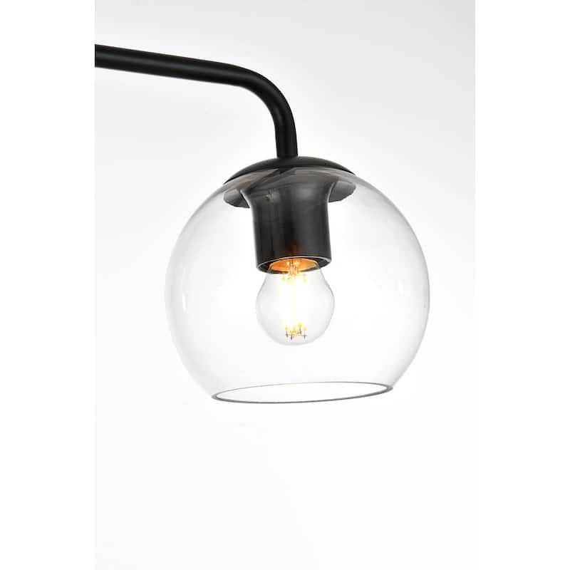 Genis 1 Light Black and Clear Bath Sconce