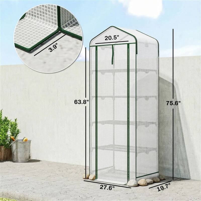 Small Greenhouse, Portable small Greenhouse, Plant Rack, white