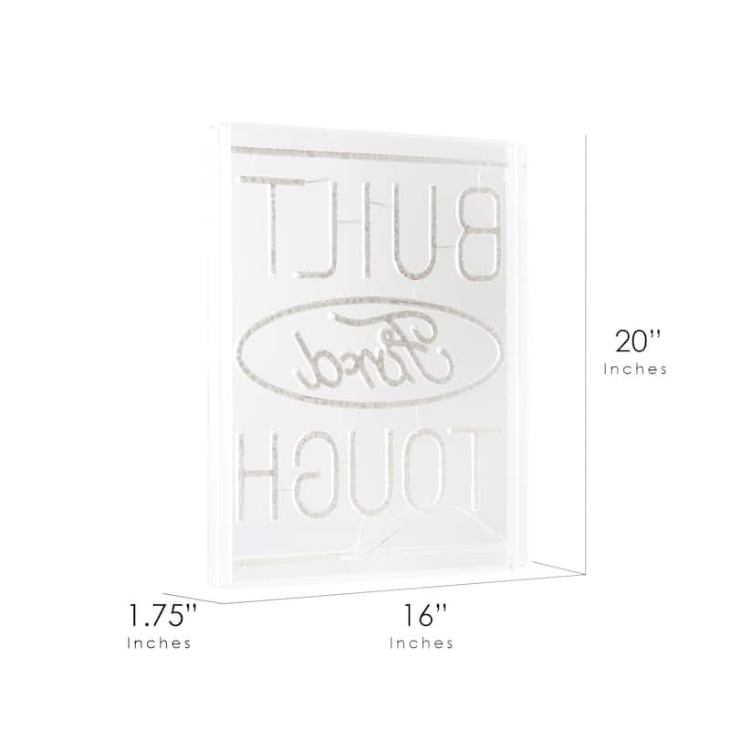 Licensed Ford Built Tough Acrylic LED Wall Decor Sign - 16" x 20" - 16" x 20"