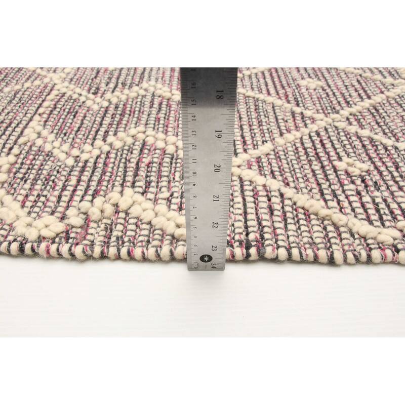 ECARPETGALLERY Braid weave Sienna Pink Wool Rug - 6'1 x 9'5