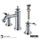 preview thumbnail 1 of 12, Karran Vineyard KBF474 2-Handle Three Hole Widespread Bathroom Faucet with Matching Pop-up Drain Chrome