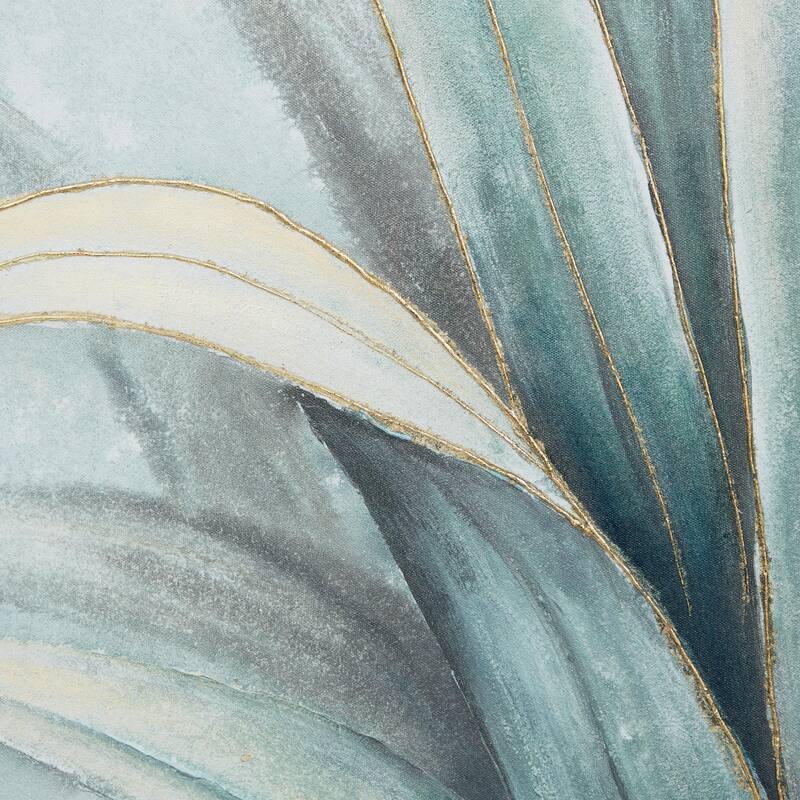 Canvas Leaf Agave Living Room Framed Wall Art with Beige Frame - Green - Roche River Decor